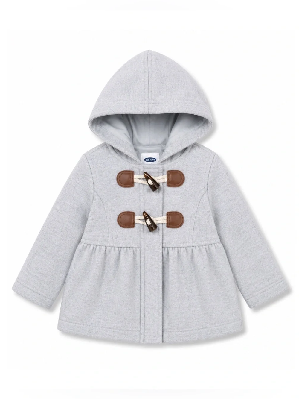 Old Navy Gray Hooded Toggle Closure Peacoat Baby Girl Size 0-3M
